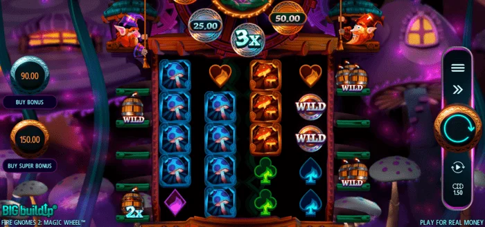 Fire Gnomes 2 Magic Wheel - layar permainan utama